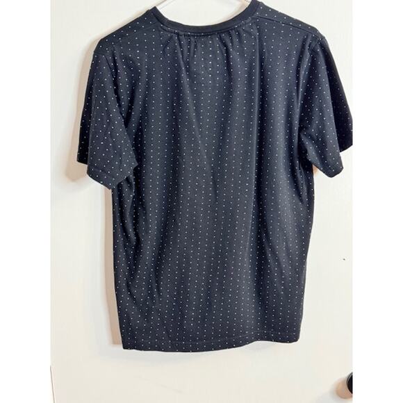 Denim & Flower Men's T-Shirt Size L-Black w/White Pola Dots - Picture 2 of 6